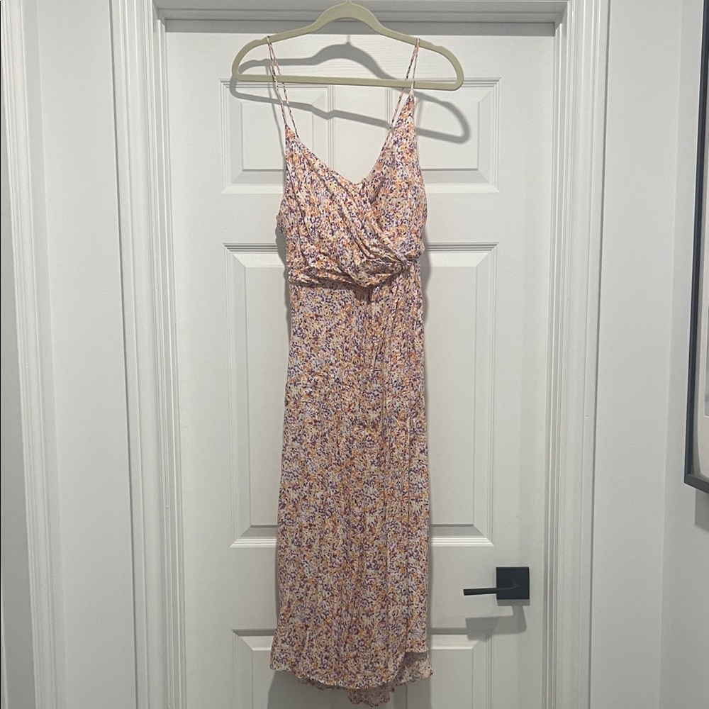 FRNCH Floral Midi Dress in Pink and Purple